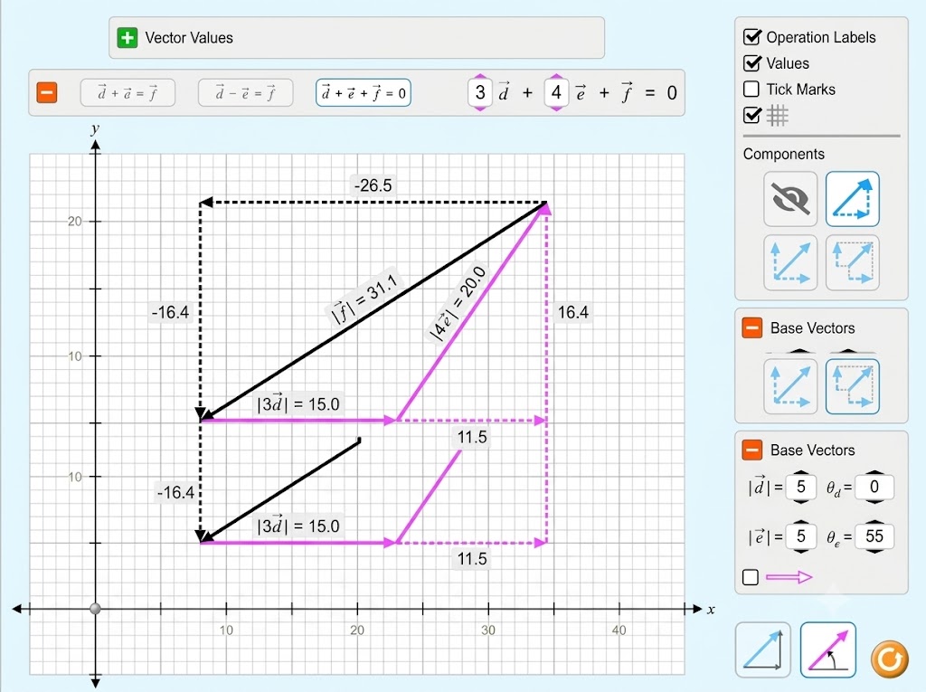 Vector Addition Equations